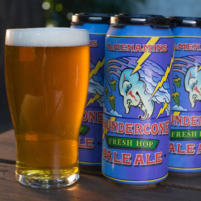 Thundercone Fresh Hop IPA in cans