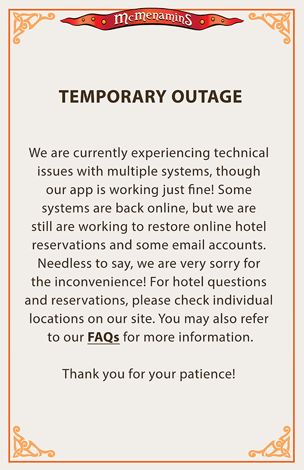 TEMPORARY OUTAGE